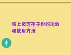 雷上灵芝孢子粉的功效和使用方法