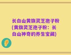 长白山黄旗灵芝孢子粉(黄旗灵芝孢子粉：长白山神奇的养生宝藏)