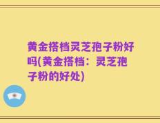 黄金搭档灵芝孢子粉好吗(黄金搭档：灵芝孢子粉的好处)