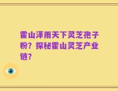霍山泽雨天下灵芝孢子粉？探秘霍山灵芝产业链？
