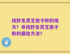 找野生灵芝孢子粉的地方？寻找野生灵芝孢子粉的最佳方法？