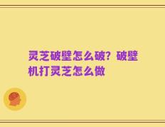 灵芝破壁怎么破？破壁机打灵芝怎么做