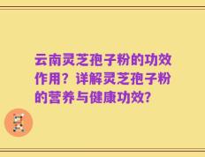 云南灵芝孢子粉的功效作用？详解灵芝孢子粉的营养与健康功效？