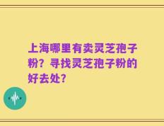 上海哪里有卖灵芝孢子粉？寻找灵芝孢子粉的好去处？