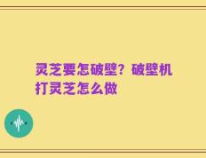 灵芝要怎破壁？破壁机打灵芝怎么做