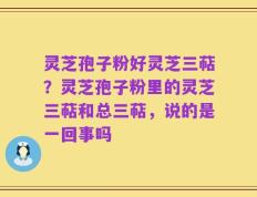 灵芝孢子粉好灵芝三萜？灵芝孢子粉里的灵芝三萜和总三萜，说的是一回事吗