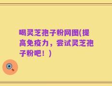 喝灵芝孢子粉网图(提高免疫力，尝试灵芝孢子粉吧！)