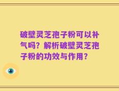 破壁灵芝孢子粉可以补气吗？解析破壁灵芝孢子粉的功效与作用？