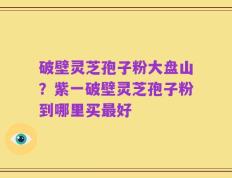 破壁灵芝孢子粉大盘山？紫一破壁灵芝孢子粉到哪里买最好