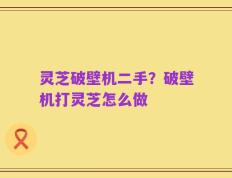 灵芝破壁机二手？破壁机打灵芝怎么做