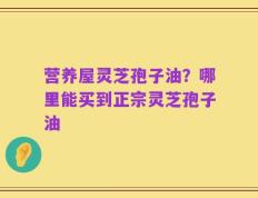 营养屋灵芝孢子油？哪里能买到正宗灵芝孢子油