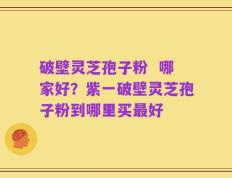 破壁灵芝孢子粉  哪家好？紫一破壁灵芝孢子粉到哪里买最好
