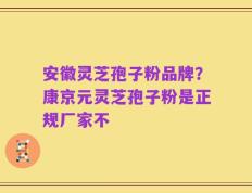 安徽灵芝孢子粉品牌？康京元灵芝孢子粉是正规厂家不