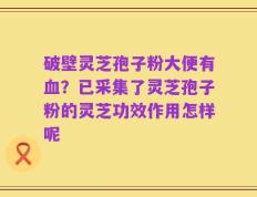 破壁灵芝孢子粉大便有血？已采集了灵芝孢子粉的灵芝功效作用怎样呢