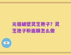 元祖破壁灵芝袍子？灵芝孢子粉面膜怎么做