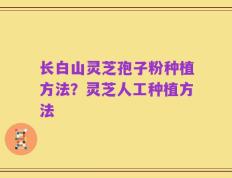 长白山灵芝孢子粉种植方法？灵芝人工种植方法