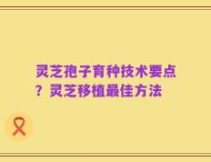 灵芝孢子育种技术要点？灵芝移植最佳方法