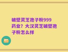 破壁灵芝孢子粉999药业？大汉灵芝破壁孢子粉怎么样