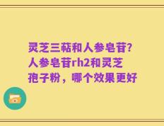 灵芝三萜和人参皂苷？人参皂苷rh2和灵芝孢子粉，哪个效果更好