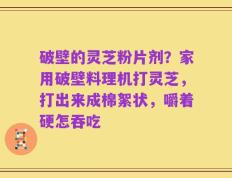 破壁的灵芝粉片剂？家用破壁料理机打灵芝，打出来成棉絮状，嚼着硬怎吞吃