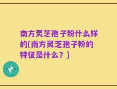 南方灵芝孢子粉什么样的(南方灵芝孢子粉的特征是什么？)