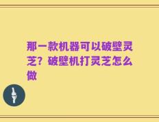 那一款机器可以破壁灵芝？破壁机打灵芝怎么做