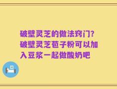 破壁灵芝的做法窍门？破壁灵芝苞子粉可以加入豆浆一起做酸奶吧