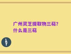 广州灵芝提取物三萜？什么是三萜