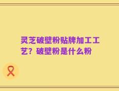灵芝破壁粉贴牌加工工艺？破壁粉是什么粉