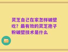 灵芝自己在家怎样破壁吃？最有效的灵芝孢子粉破壁技术是什么