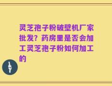 灵芝孢子粉破壁机厂家批发？药房里是否会加工灵芝孢子粉如何加工的