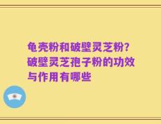 龟壳粉和破壁灵芝粉？破壁灵芝孢子粉的功效与作用有哪些
