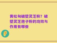 黄松甸破壁灵芝粉？破壁灵芝孢子粉的功效与作用有哪些