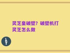 灵芝皇破壁？破壁机打灵芝怎么做