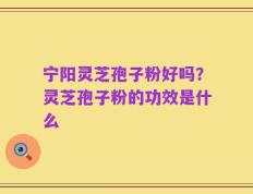 宁阳灵芝孢子粉好吗？灵芝孢子粉的功效是什么