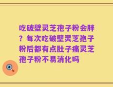 吃破壁灵芝孢子粉会胖？每次吃破壁灵芝孢子粉后都有点肚子痛灵芝孢子粉不易消化吗