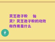 灵芝孢子粉    仙灵？灵芝孢子粉的功效和作用是什么