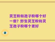 灵芝粉和孢子粉哪个好一些？野生灵芝粉和灵芝孢子粉哪个更好
