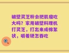 破壁灵芝粉会把肌瘤吃大吗？家用破壁料理机打灵芝，打出来成棉絮状，嚼着硬怎吞吃