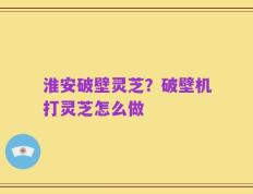 淮安破壁灵芝？破壁机打灵芝怎么做