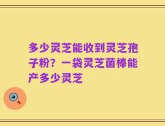 多少灵芝能收到灵芝孢子粉？一袋灵芝菌棒能产多少灵芝