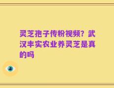 灵芝孢子传粉视频？武汉丰实农业养灵芝是真的吗