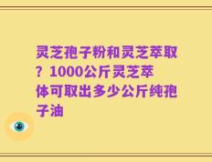 灵芝孢子粉和灵芝萃取？1000公斤灵芝萃体可取出多少公斤纯孢子油