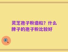 灵芝孢子粉造粒？什么牌子的孢子粉比较好