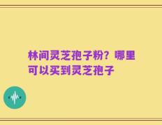 林间灵芝孢子粉？哪里可以买到灵芝孢子