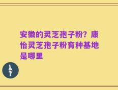 安徽的灵芝孢子粉？康怡灵芝孢子粉育种基地是哪里