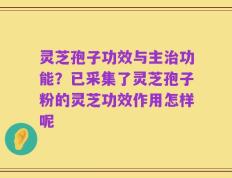 灵芝孢子功效与主治功能？已采集了灵芝孢子粉的灵芝功效作用怎样呢
