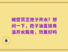 破壁灵芝孢子开水？想问一下，孢子油直接用温开水服用，效果好吗