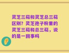 灵芝三萜和灵芝总三萜区别？灵芝孢子粉里的灵芝三萜和总三萜，说的是一回事吗
