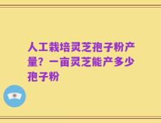人工栽培灵芝孢子粉产量？一亩灵芝能产多少孢子粉